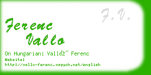 ferenc vallo business card
